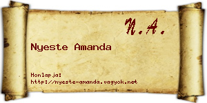 Nyeste Amanda névjegykártya